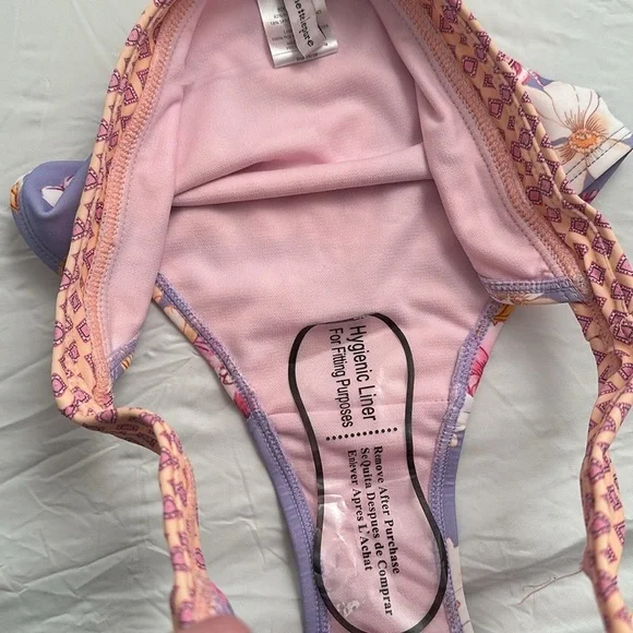 Nanette Lepore Brielle lavender multicolor floral bandeau bikini set - Picture 7 of 15